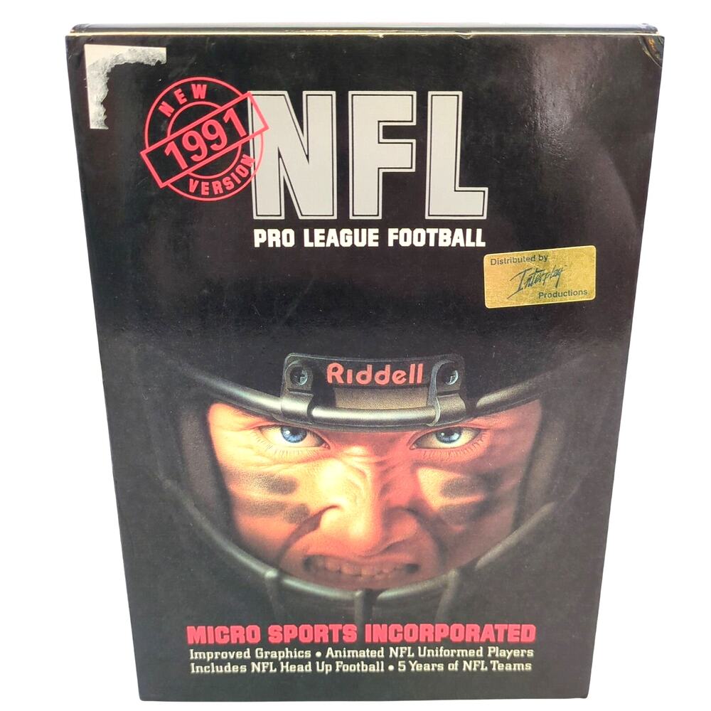Vintage NFL Pro League Football 1991 PC Game 5.25" Floppy Big Box Micro Sports